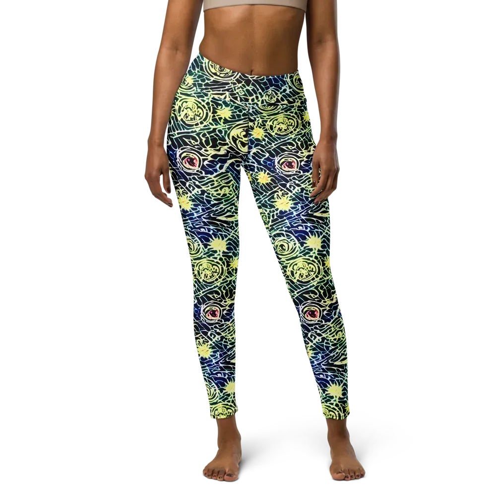 Midnight Watergarden on Yoga Leggings — Front