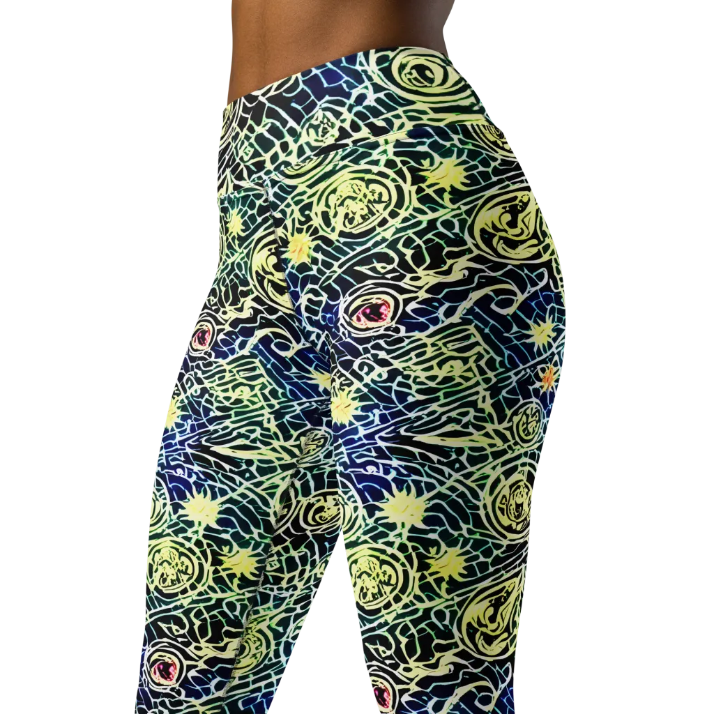 Midnight Watergarden on Yoga Leggings — Left Front