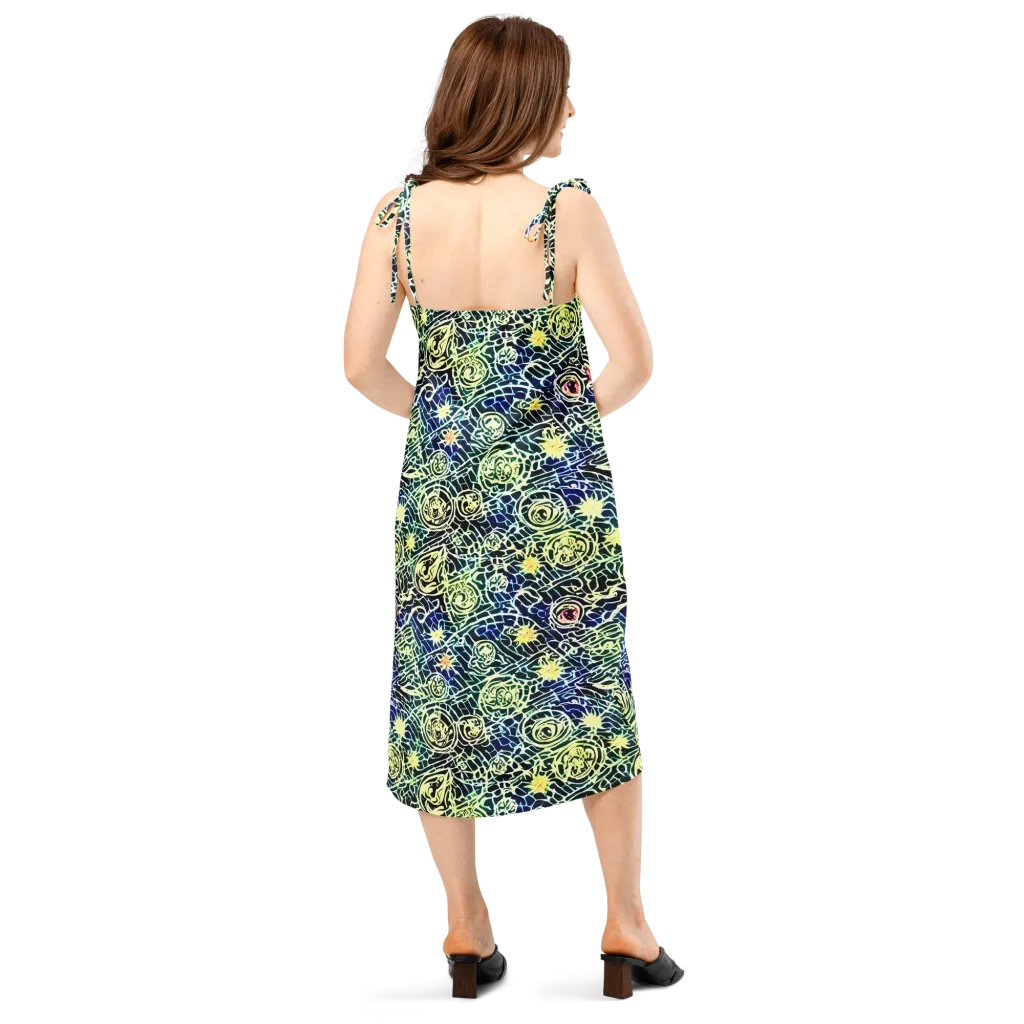 Midnight Watergarden on Slip Dress — Back