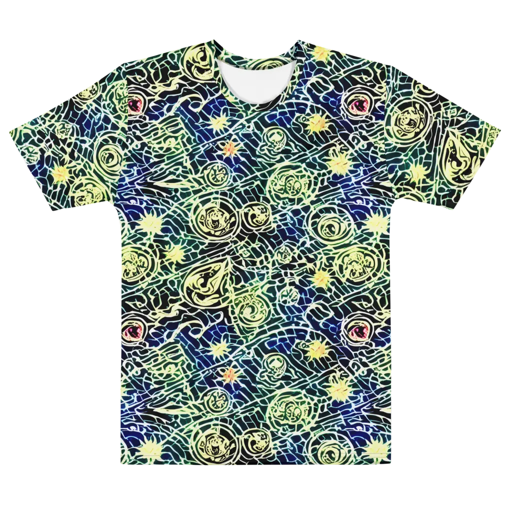 Midnight Watergarden on Men's Cotton Crew Neck T-Shirt — Front