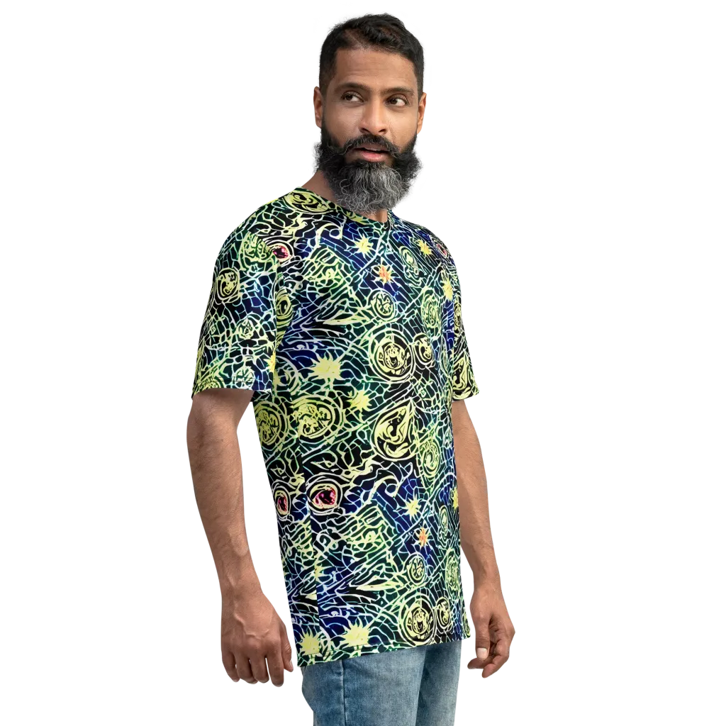 Midnight Watergarden on Men's Crew Neck T-Shirt — Right