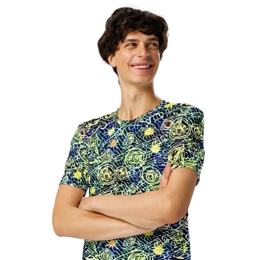 Midnight Watergarden on a Men's Crew Neck T-Shirt