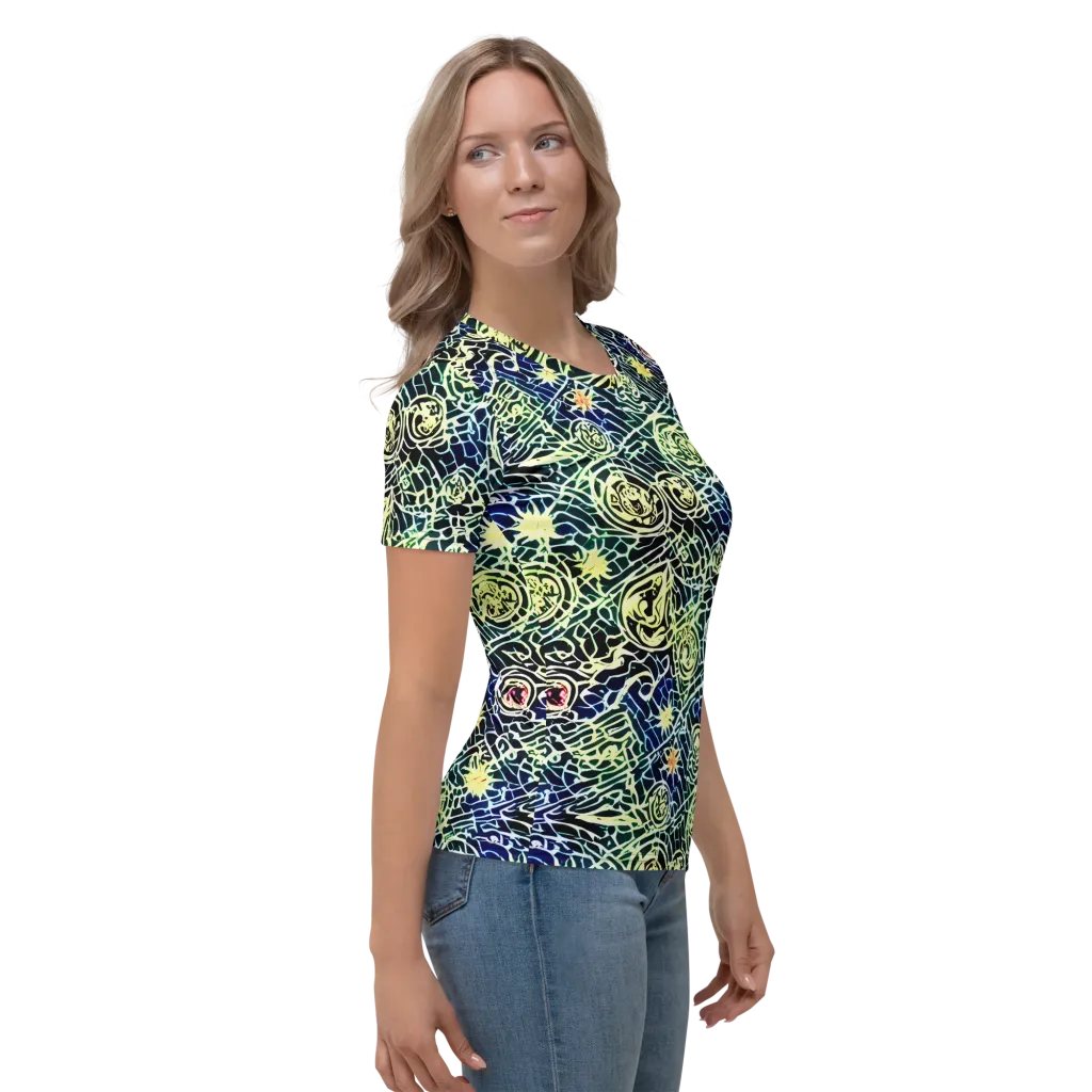 Midnight Watergarden on Women's Crew Neck T-Shirt — Right