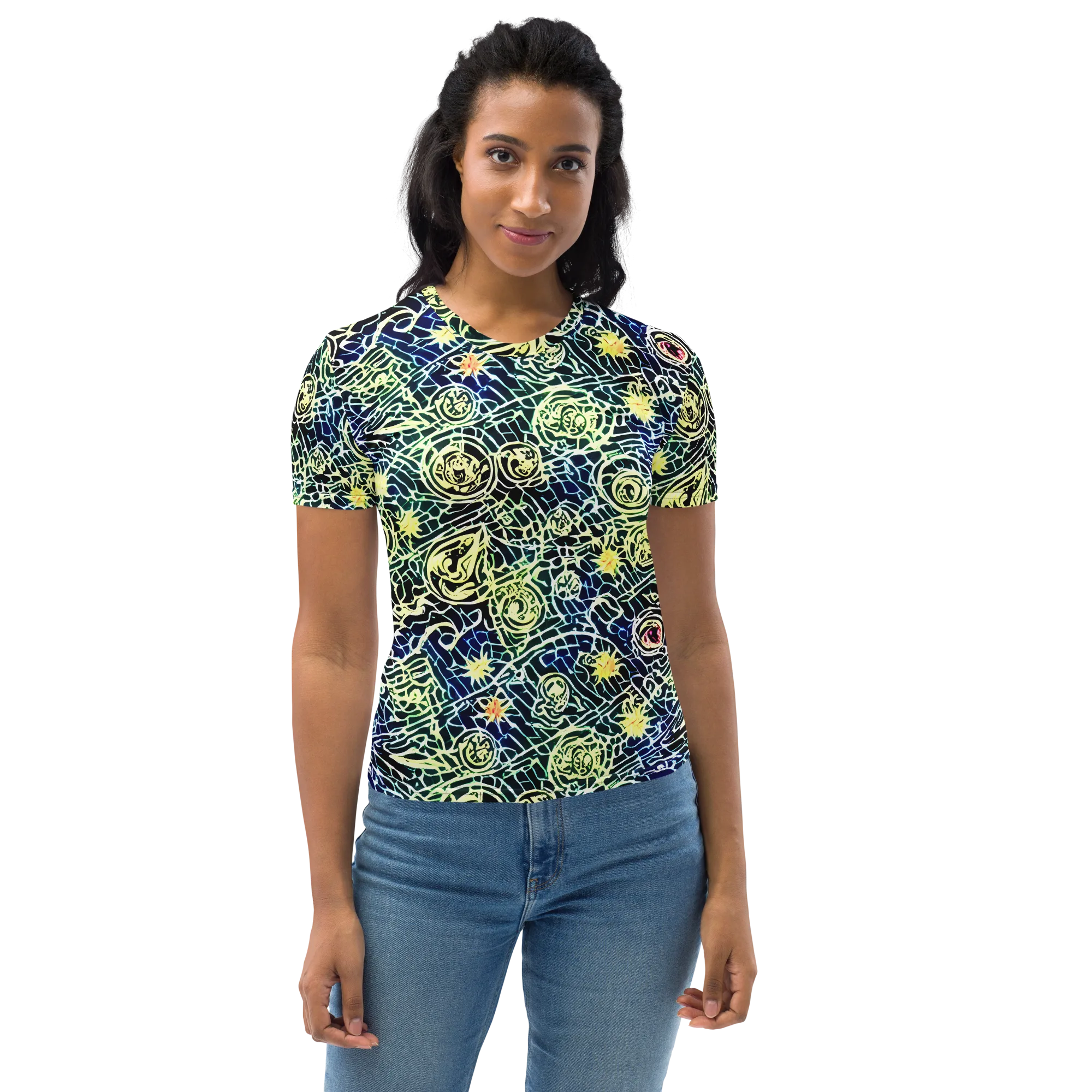 Midnight Watergarden on Women's Crew Neck T-Shirt — Front