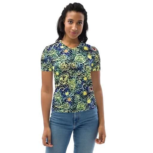 Midnight Watergarden on a Women's Crew Neck T-Shirt