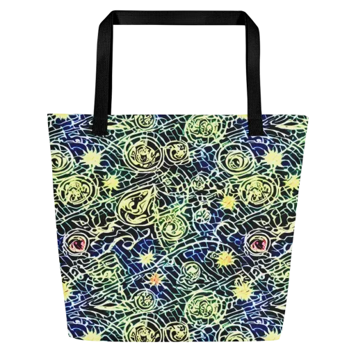 Midnight Watergarden on a Large Tote Bag W/ Pocket