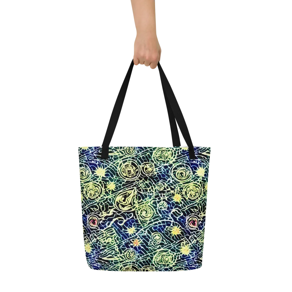 Midnight Watergarden on Large Tote Bag W/ Pocket — Front