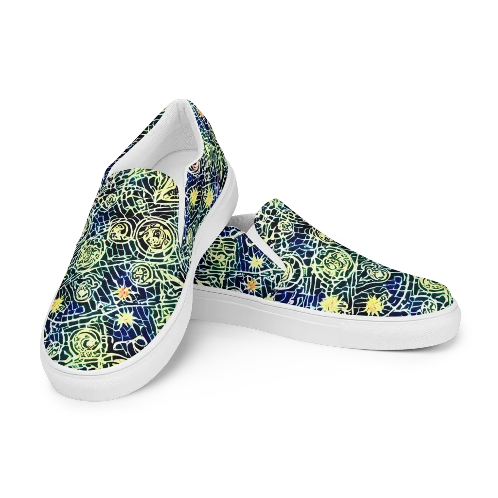 Midnight Watergarden on Women's Slip-On Canvas Shoes — Left Front