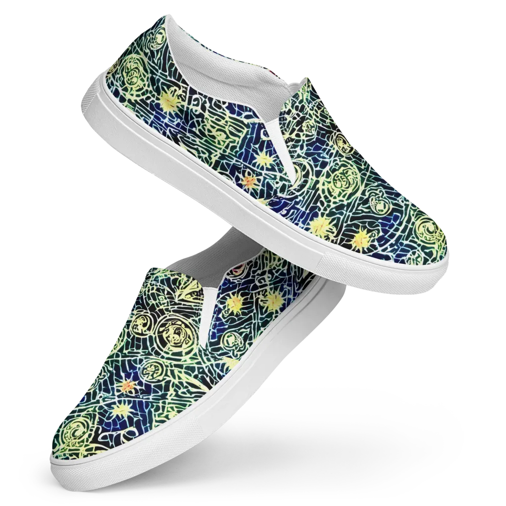 Midnight Watergarden on Women's Slip-On Canvas Shoes — Front