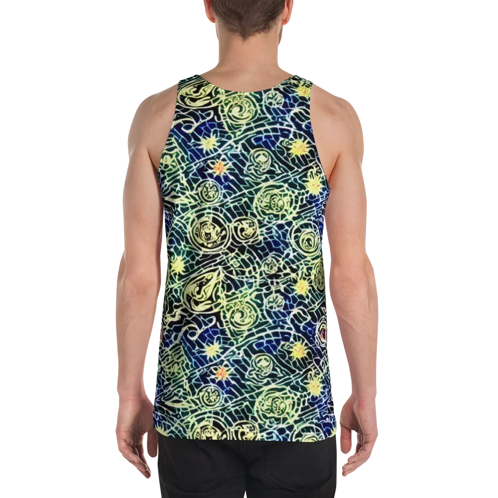 Midnight Watergarden on Men's Tank Top — Back