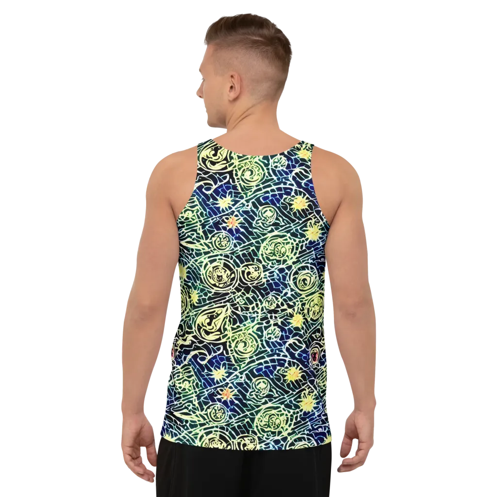 Midnight Watergarden on Men's Tank Top — Back