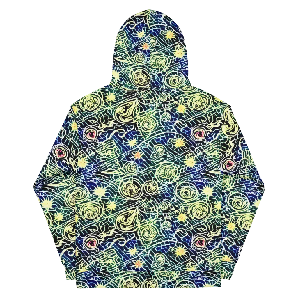 Midnight Watergarden on Cotton Hoodie — Back