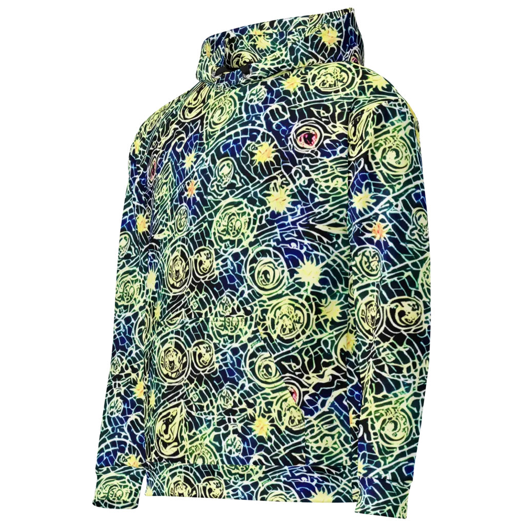 Midnight Watergarden on Cotton Hoodie — Left Front
