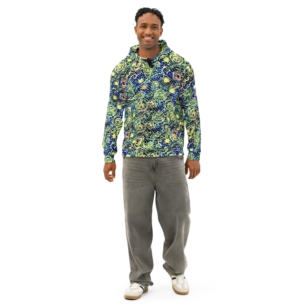 Midnight Watergarden on Cotton Hoodie — Front