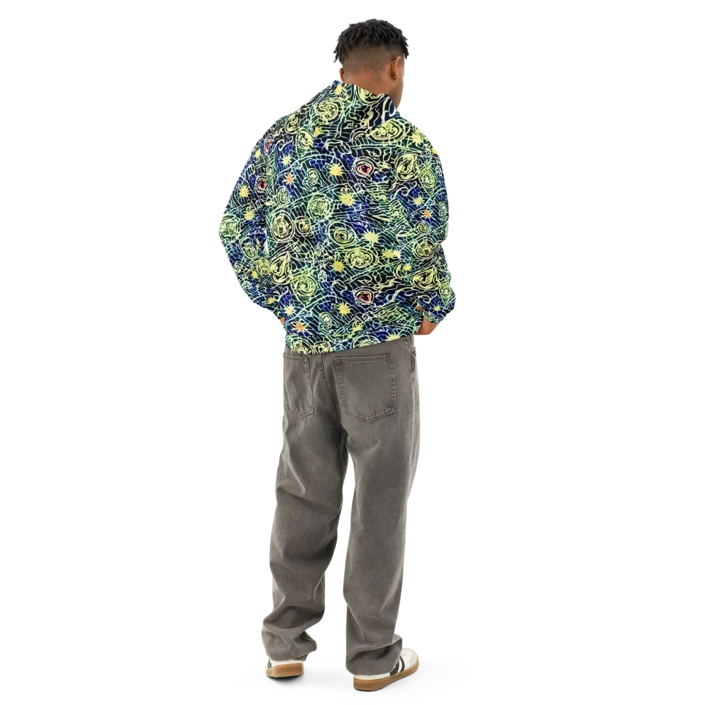 Midnight Watergarden on Cotton Hoodie — Back