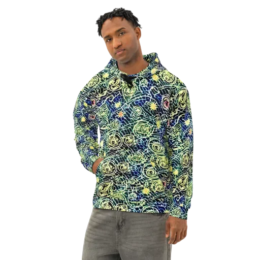 Midnight Watergarden on a Cotton Hoodie