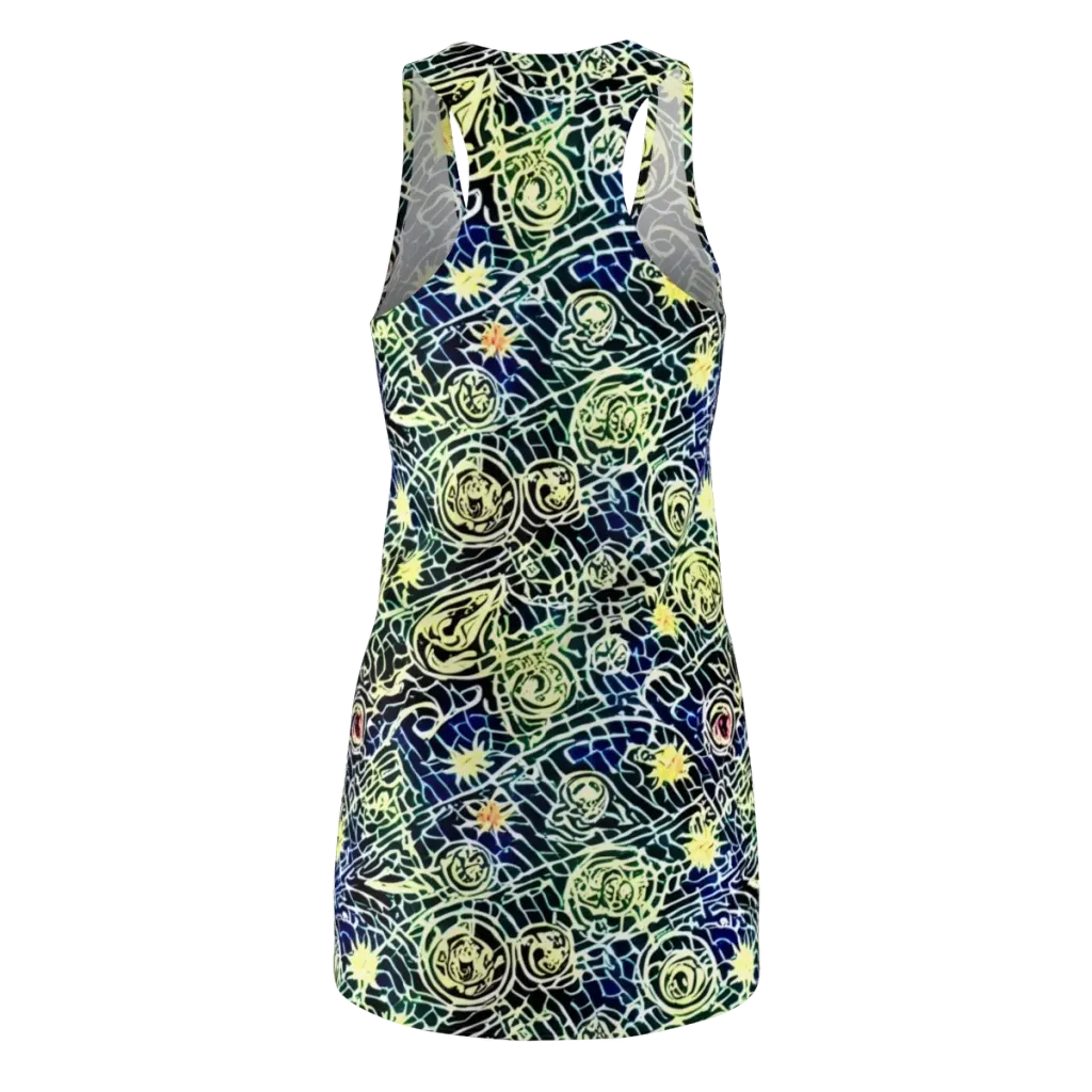 Midnight Watergarden on Racerback Dress — Back