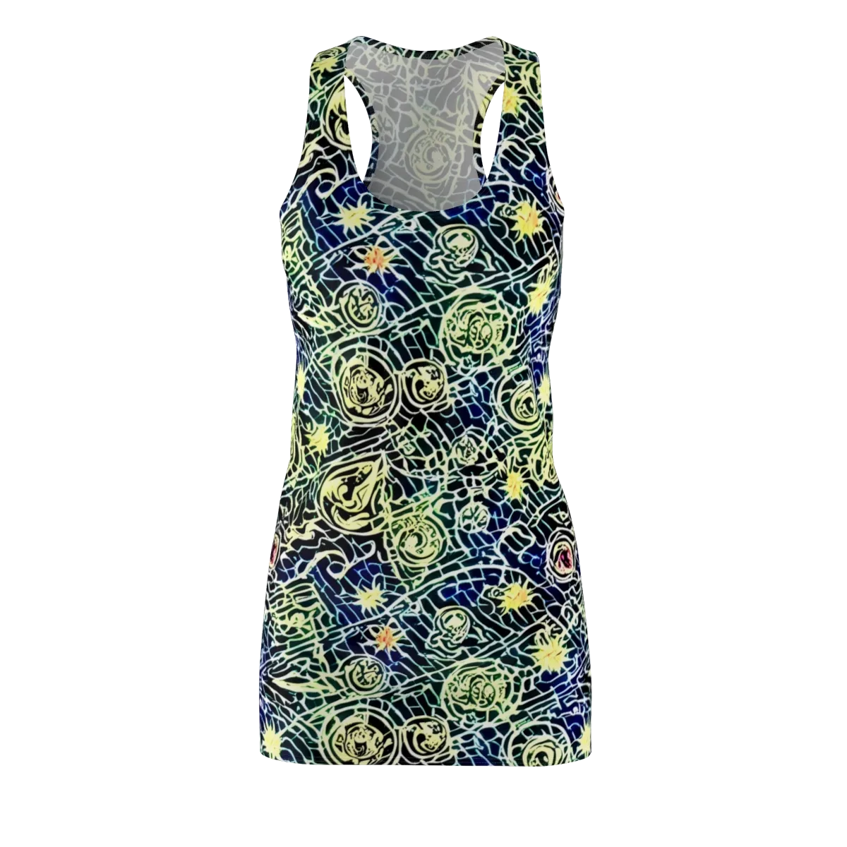 Midnight Watergarden on Racerback Dress — Front
