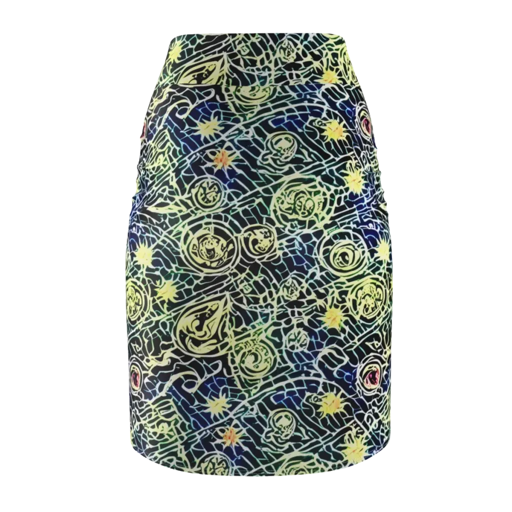 Midnight Watergarden on Pencil Skirt — Back