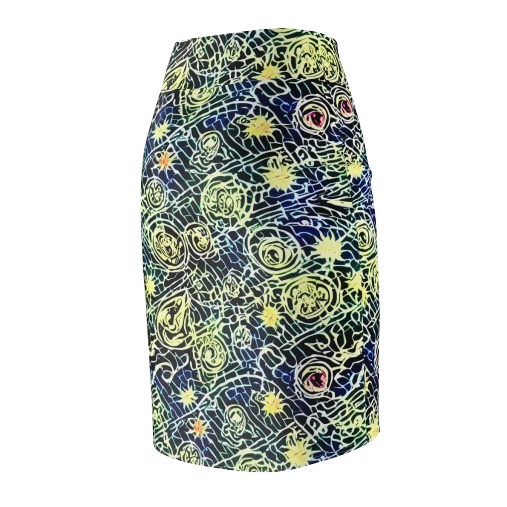 Midnight Watergarden on Pencil Skirt — Back Side