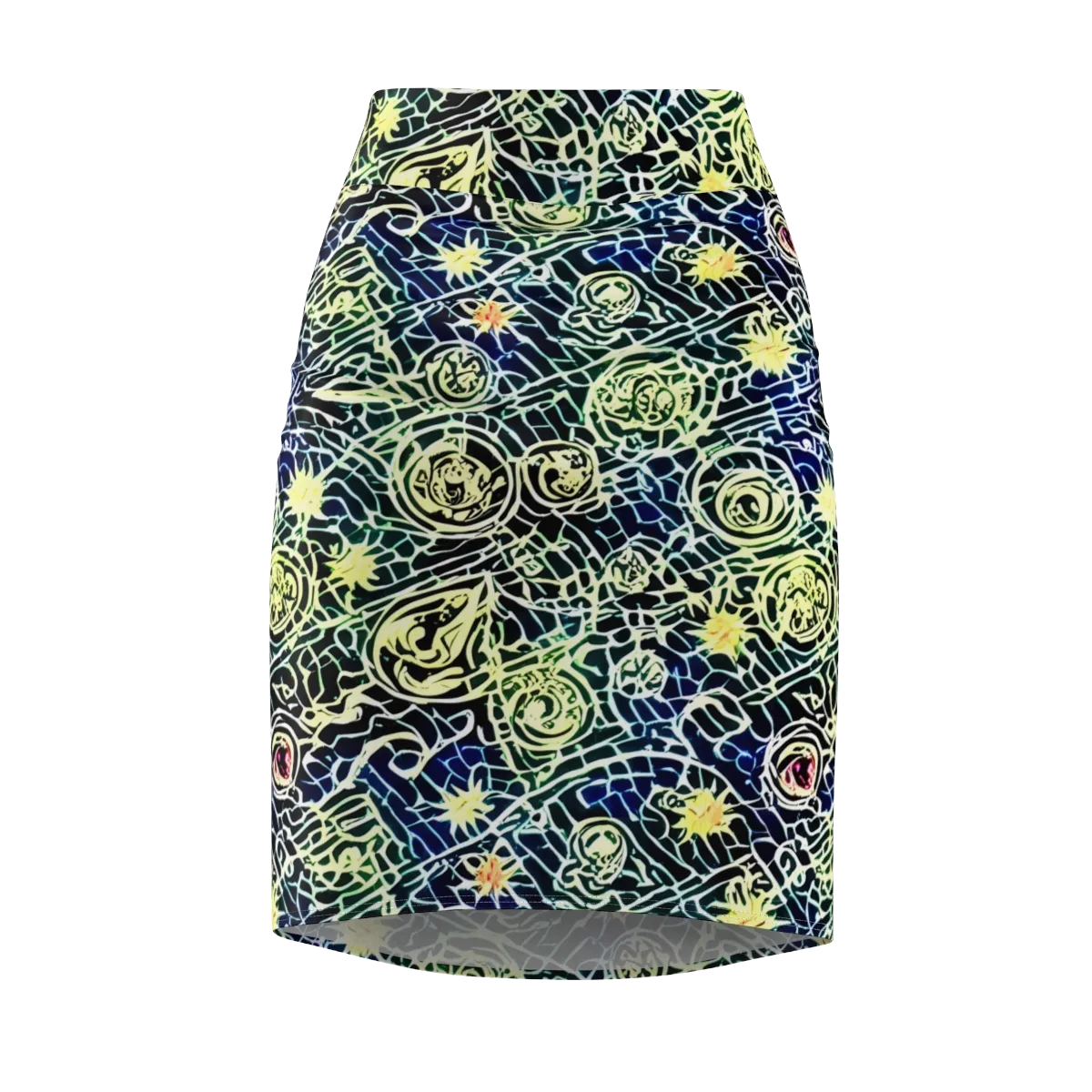 Midnight Watergarden on Pencil Skirt — Front