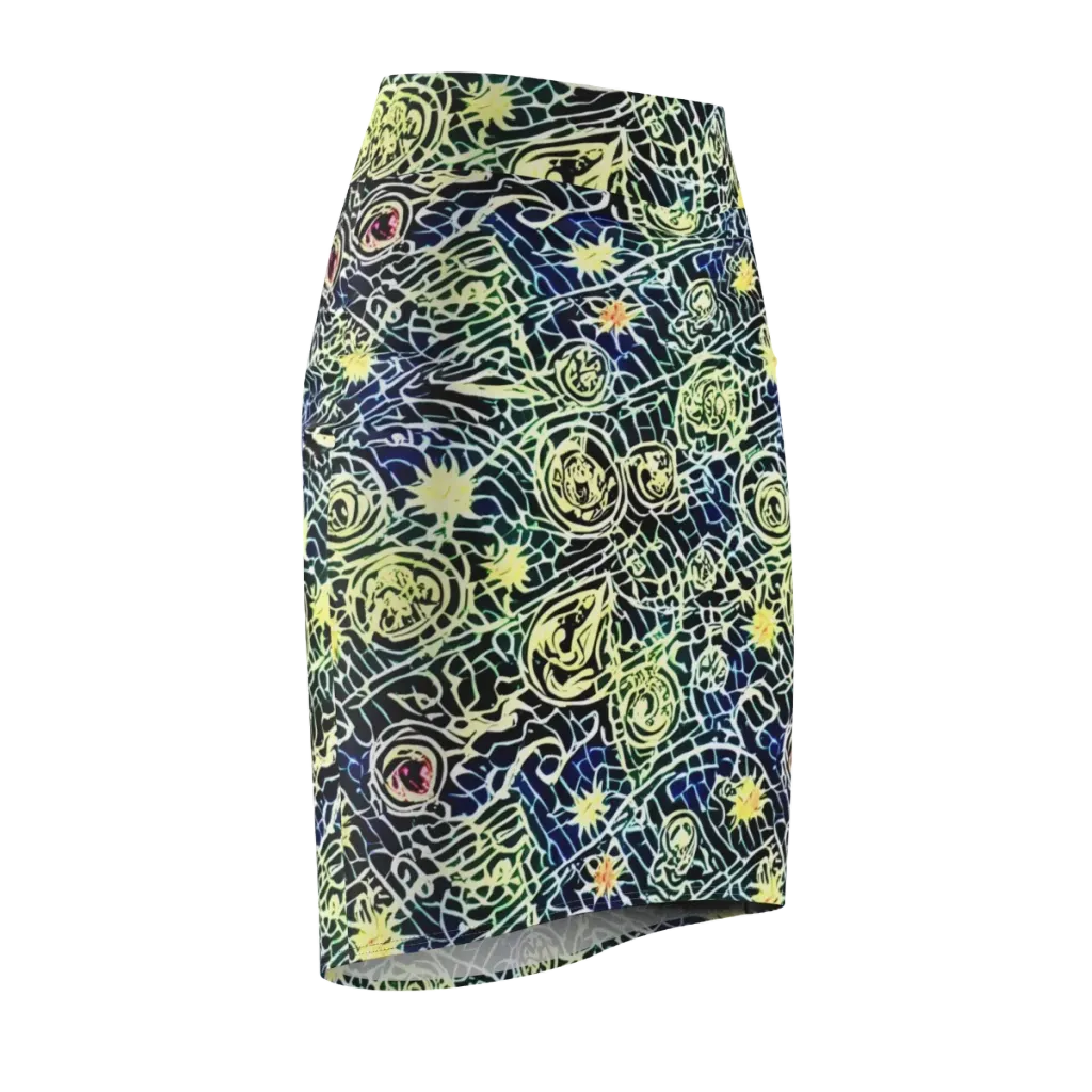 Midnight Watergarden on Pencil Skirt — Front Side