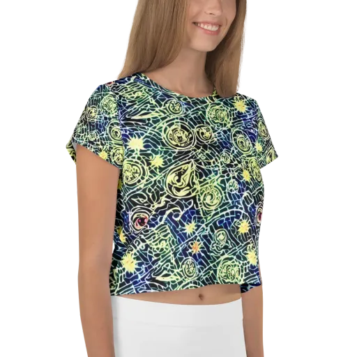 Midnight Watergarden on a Crop Tee
