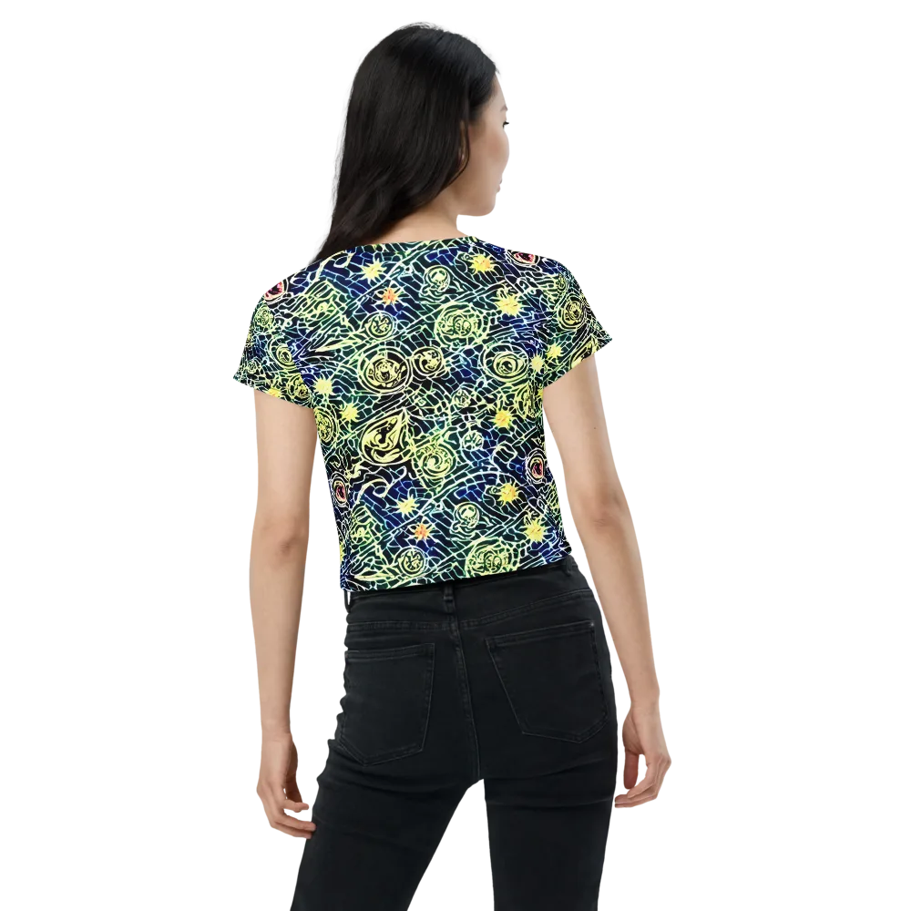 Midnight Watergarden on Crop Tee — Back