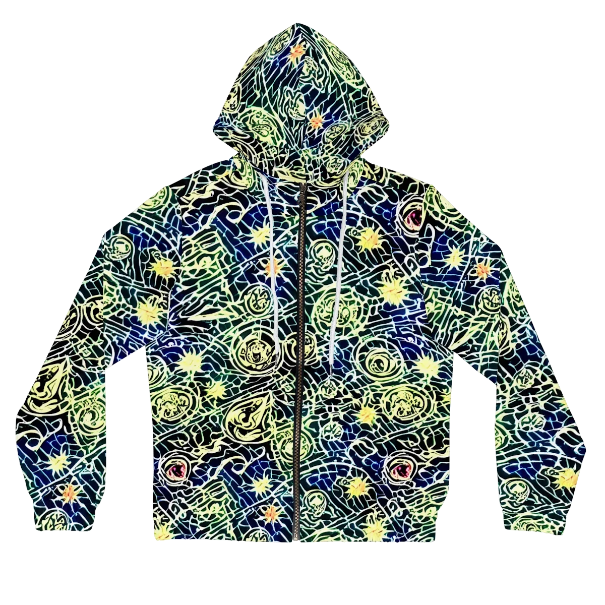 Midnight Watergarden on Women's Full-Zip Hoodie — Front