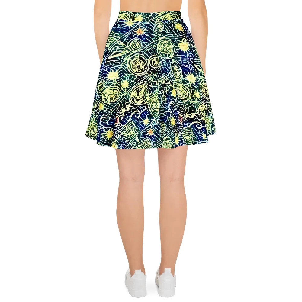 Midnight Watergarden on Skater Skirt — Back