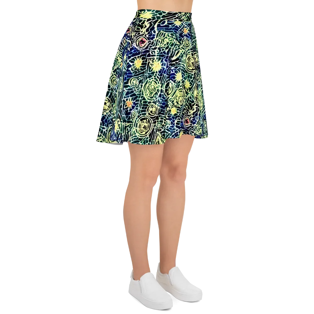 Midnight Watergarden on Skater Skirt — Right
