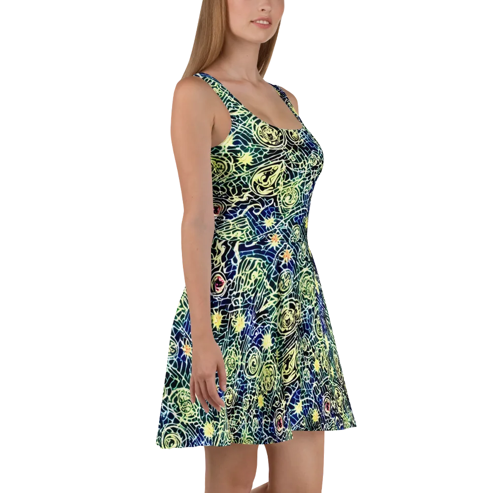 Midnight Watergarden on Skater Dress — Right
