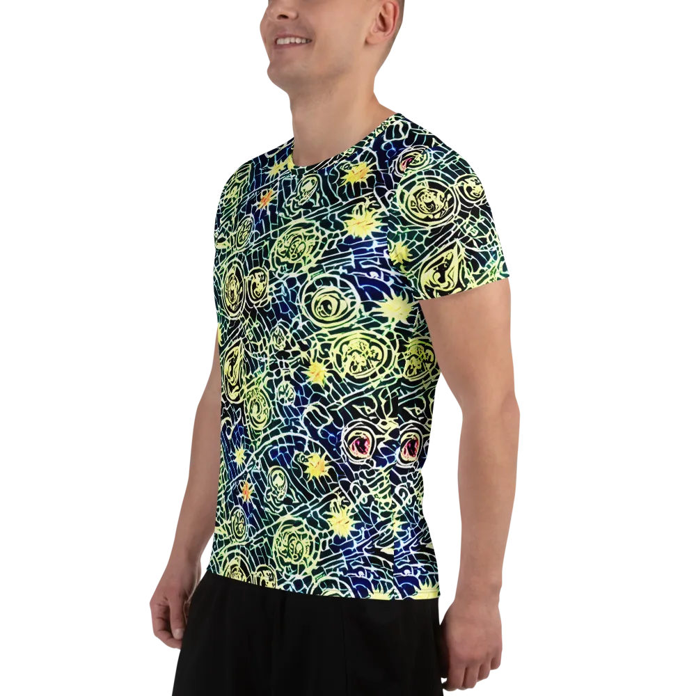Midnight Watergarden on Men's Athletic T-Shirt — Left