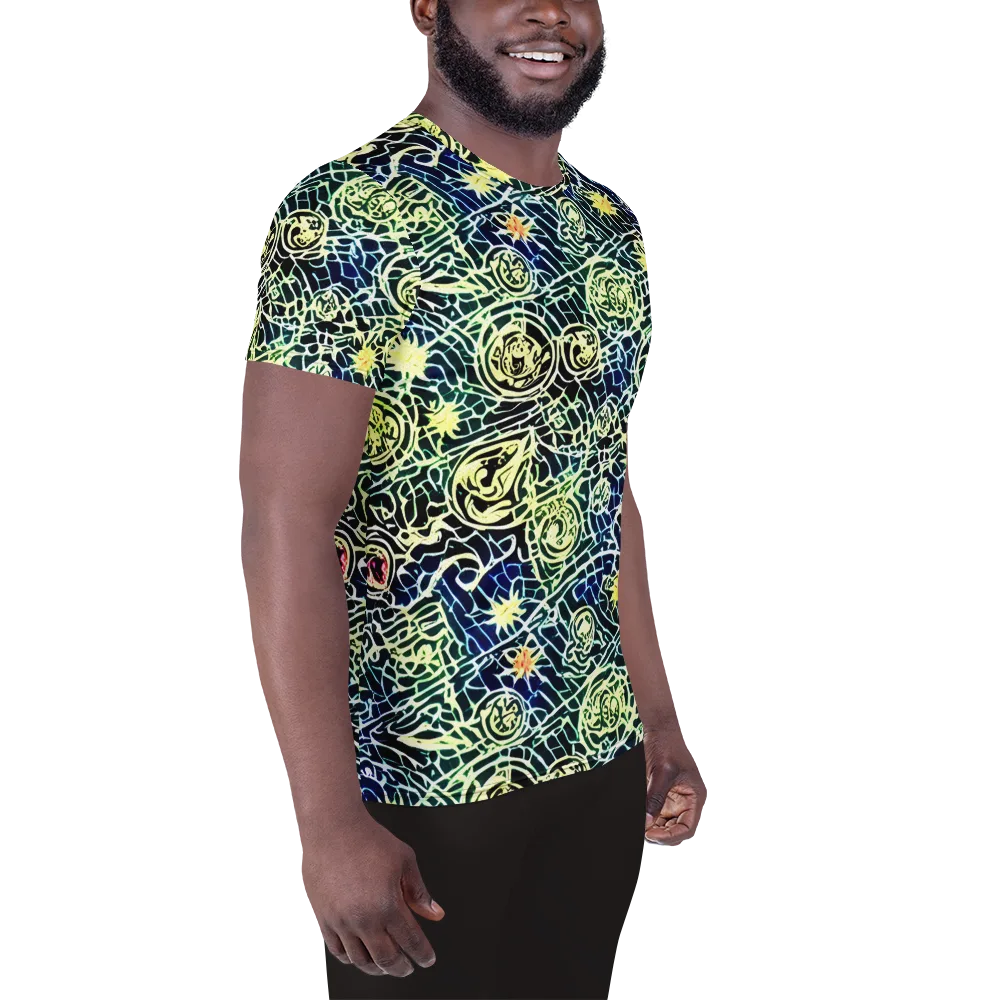 Midnight Watergarden on Men's Athletic T-Shirt — Right