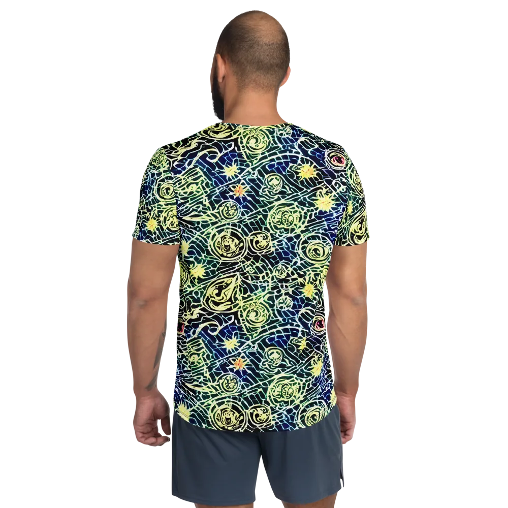 Midnight Watergarden on Men's Athletic T-Shirt — Back