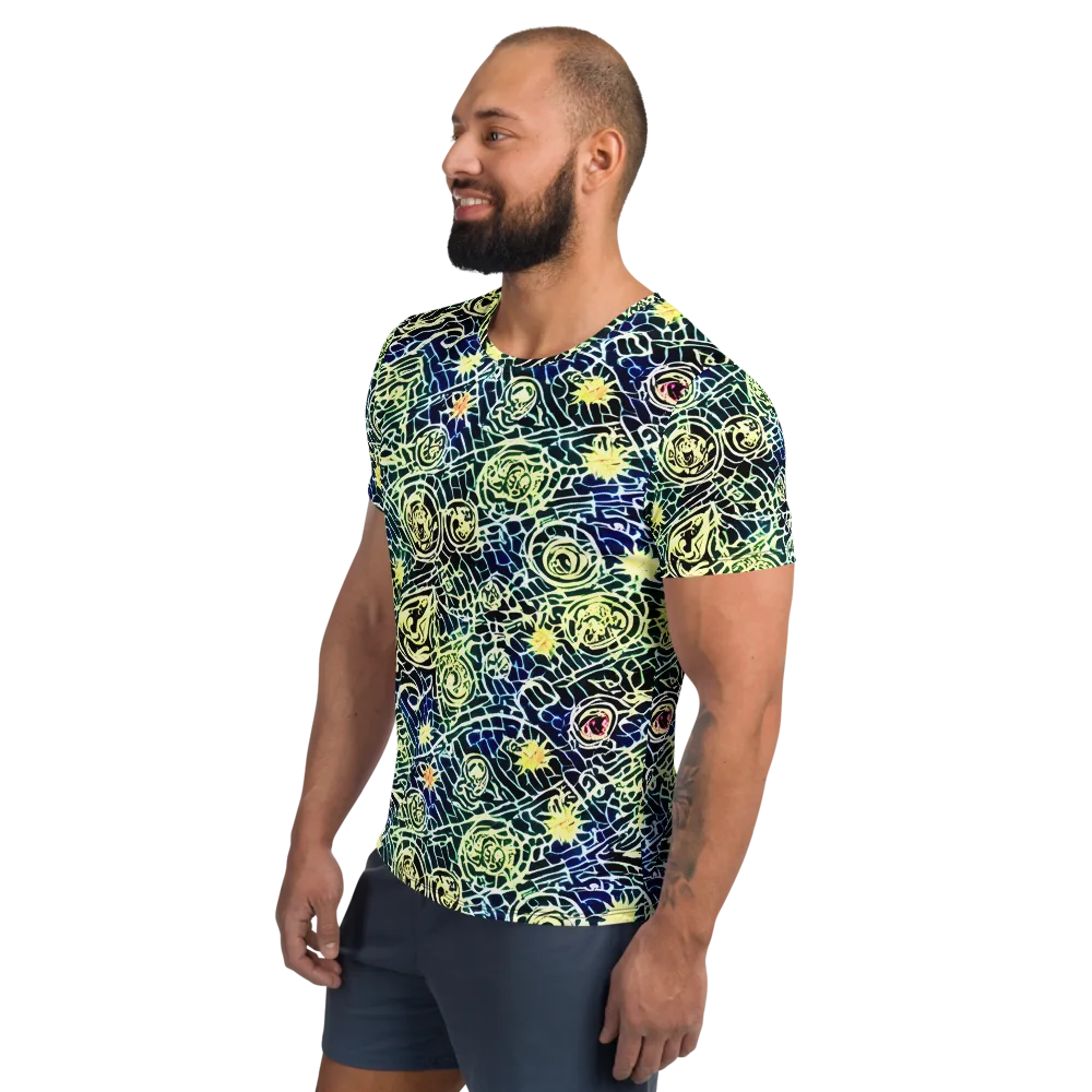 Midnight Watergarden on Men's Athletic T-Shirt — Left