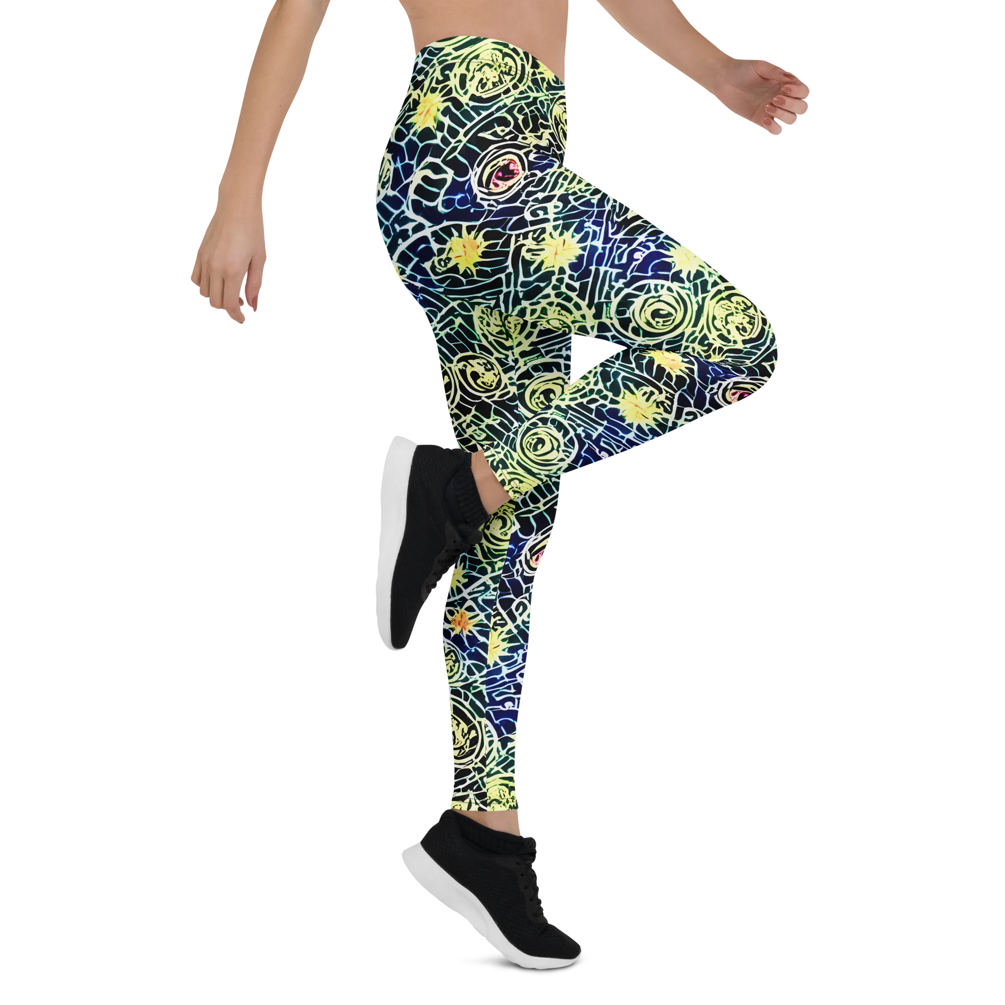 Midnight Watergarden on Leggings — Right
