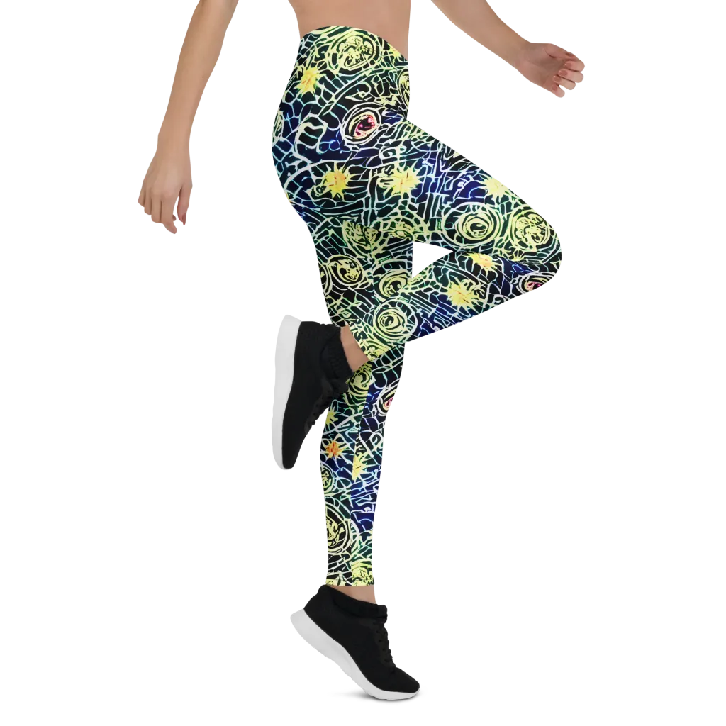 Midnight Watergarden on Leggings — Right