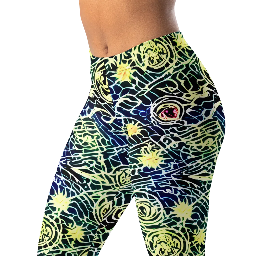 Midnight Watergarden on Leggings — Left Front