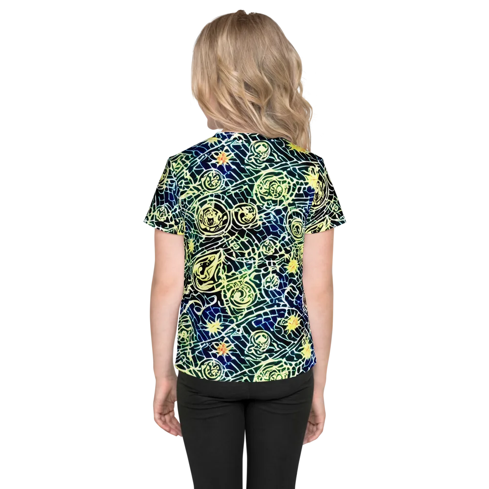 Midnight Watergarden on Kids Crew Neck T-Shirt — Back