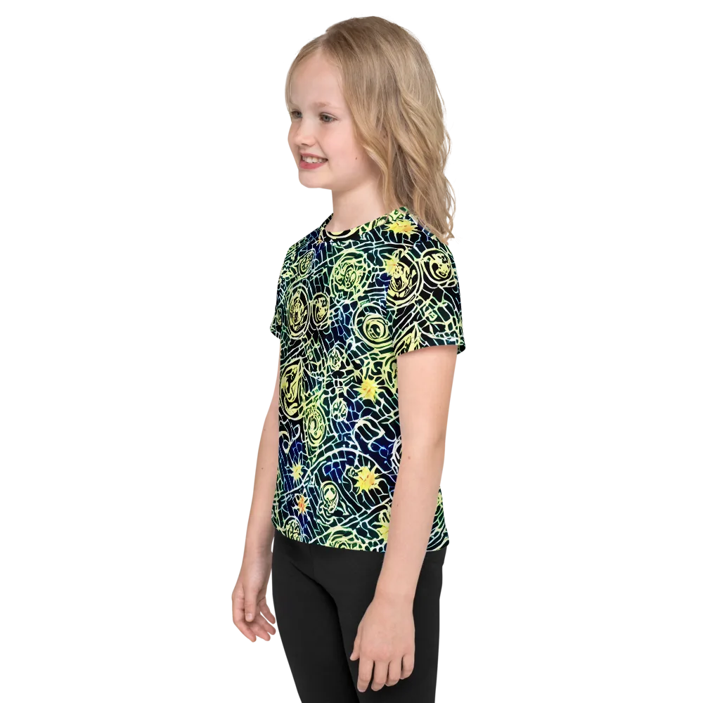 Midnight Watergarden on Kids Crew Neck T-Shirt — Left