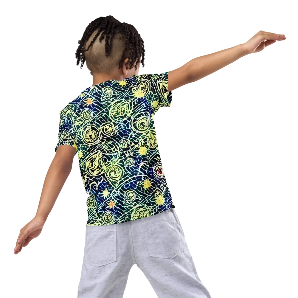 Midnight Watergarden on Kids Crew Neck T-Shirt — Back