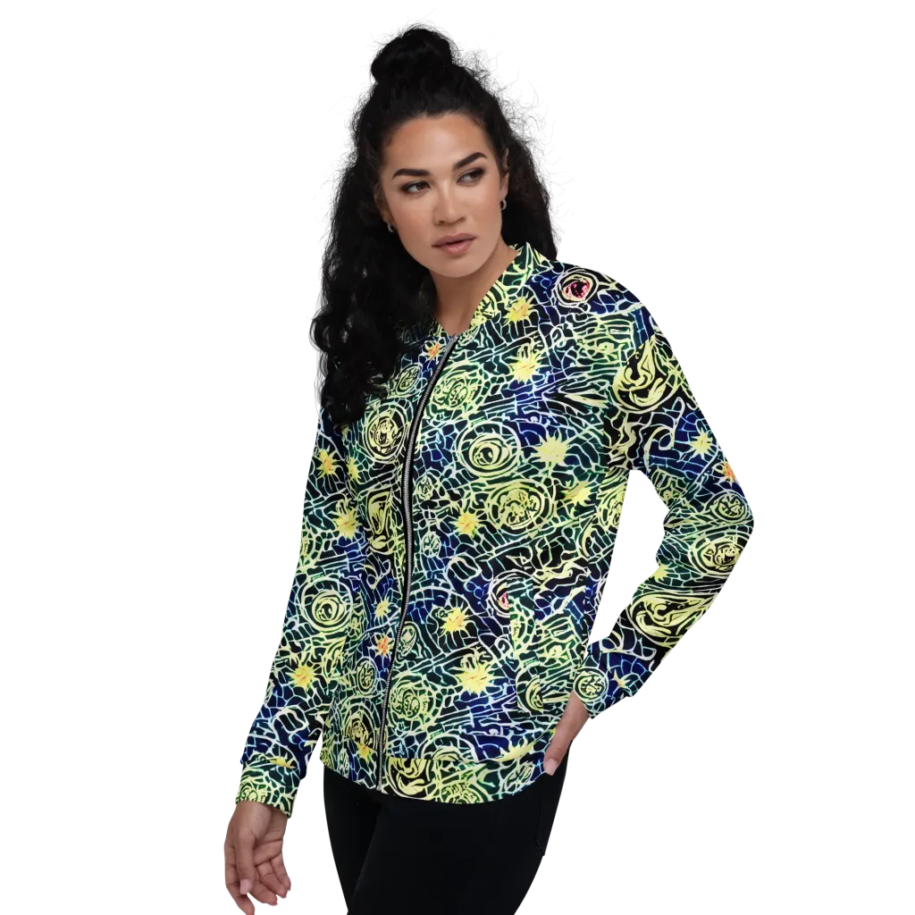 Midnight Watergarden on Bomber Jacket — Left