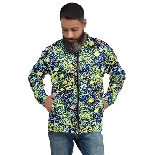 Midnight Watergarden on a Bomber Jacket