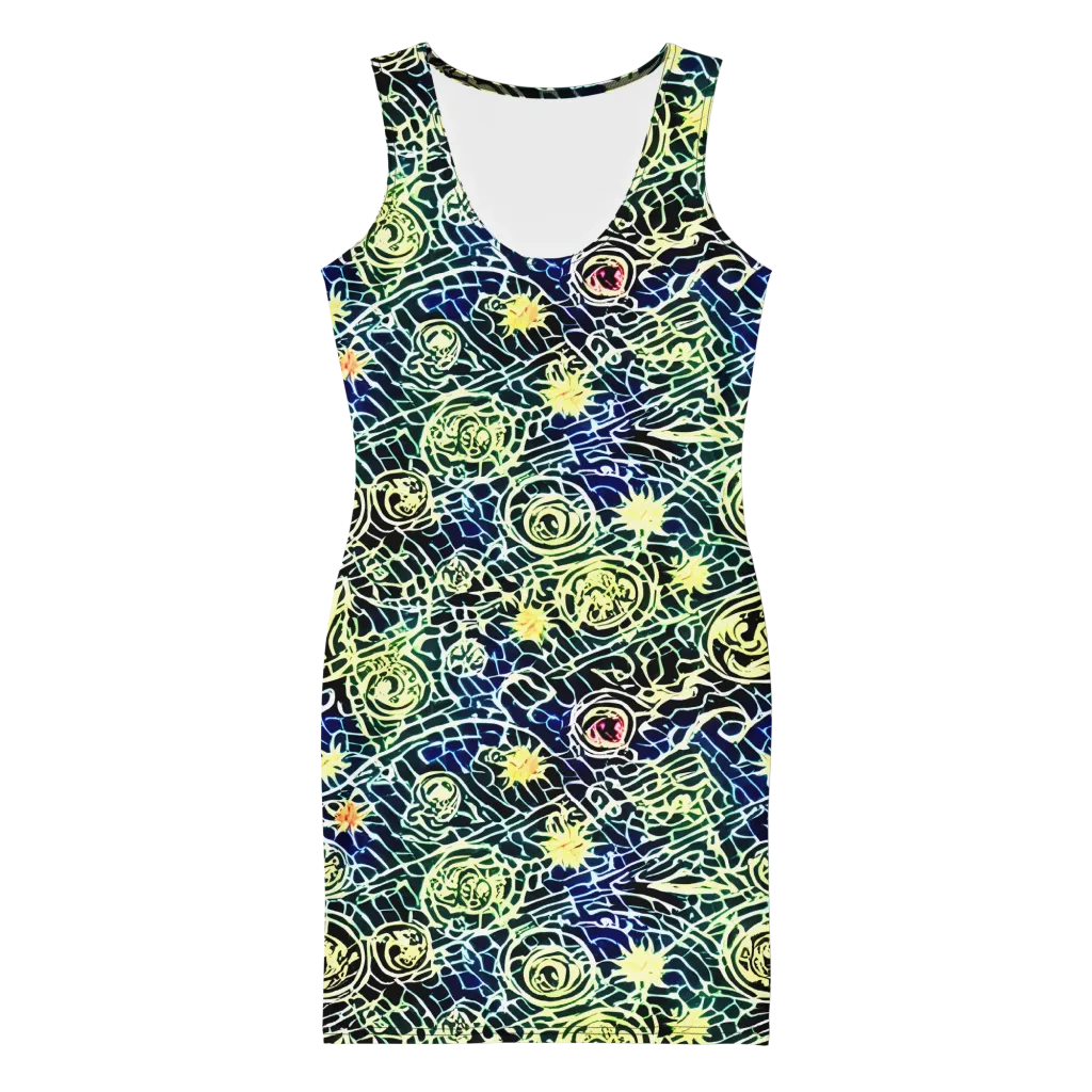 Midnight Watergarden on Bodycon Dress — Front