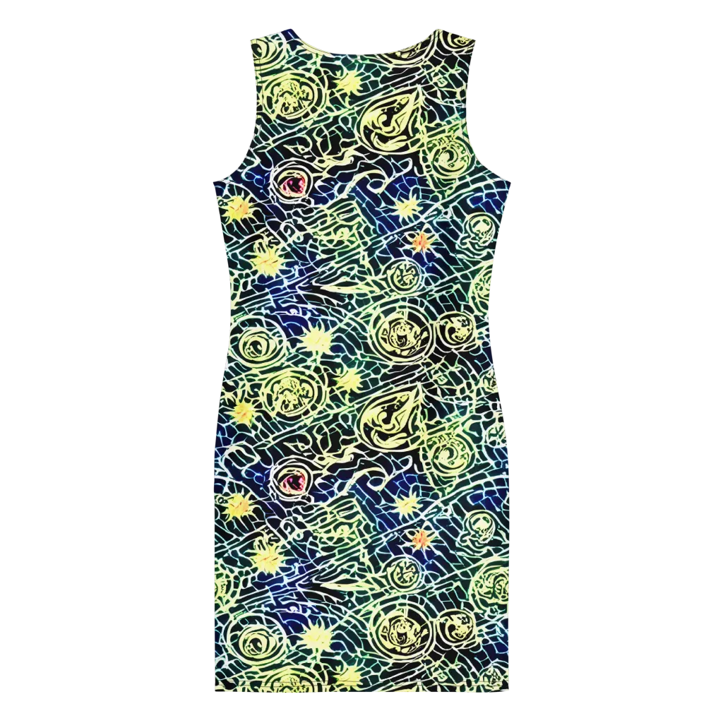 Midnight Watergarden on Bodycon Dress — Back