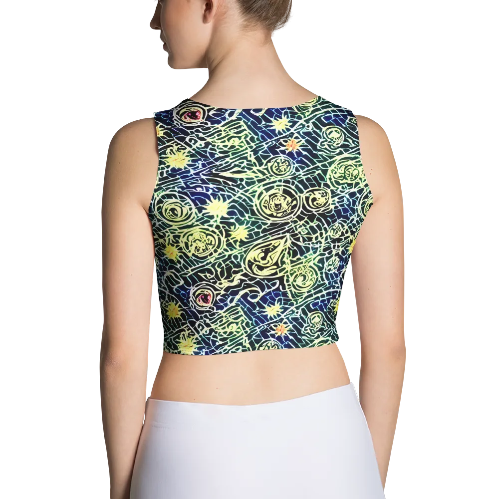 Midnight Watergarden on Crop Top — Back