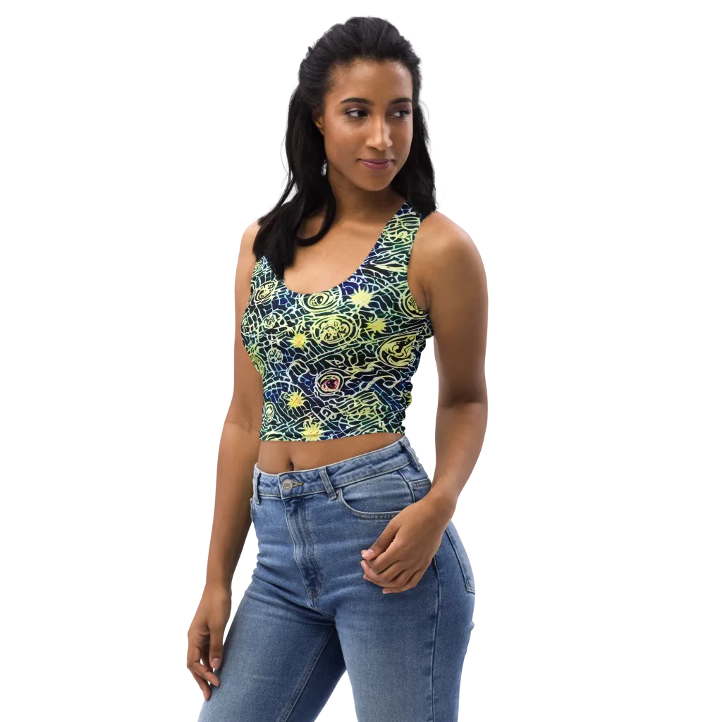 Midnight Watergarden on Crop Top — Left Front