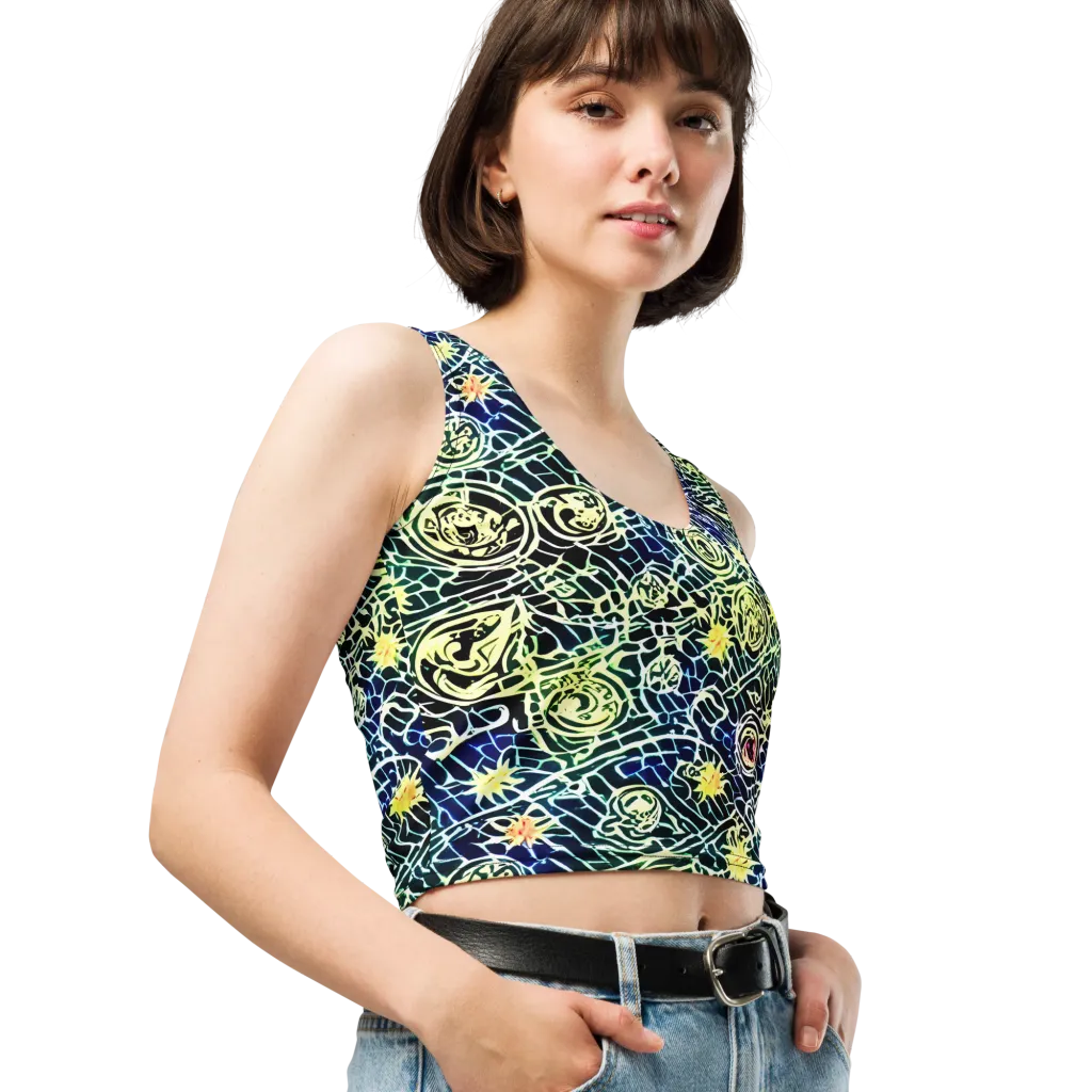 Midnight Watergarden on Crop Top — Right Front