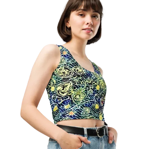 Midnight Watergarden on a Crop Top